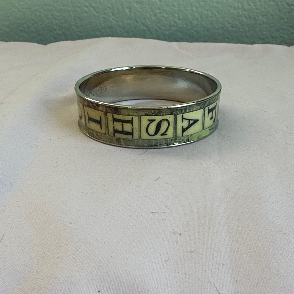 Elegant Silver and Cream Bracelet